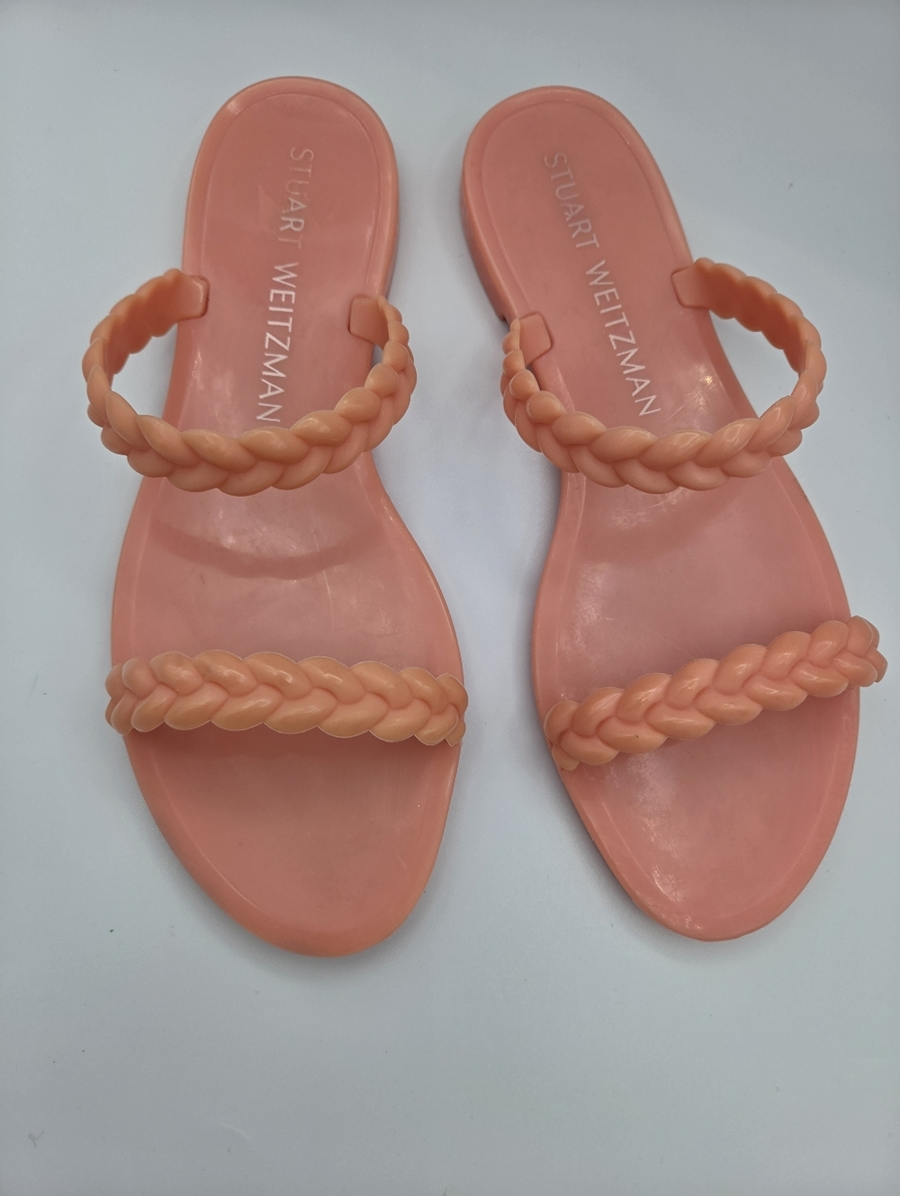 Stuart Weitzman Braida Sawyer Braided Jelly‎ Sandals Peach Women's Size 8 - Picture 2 of 6